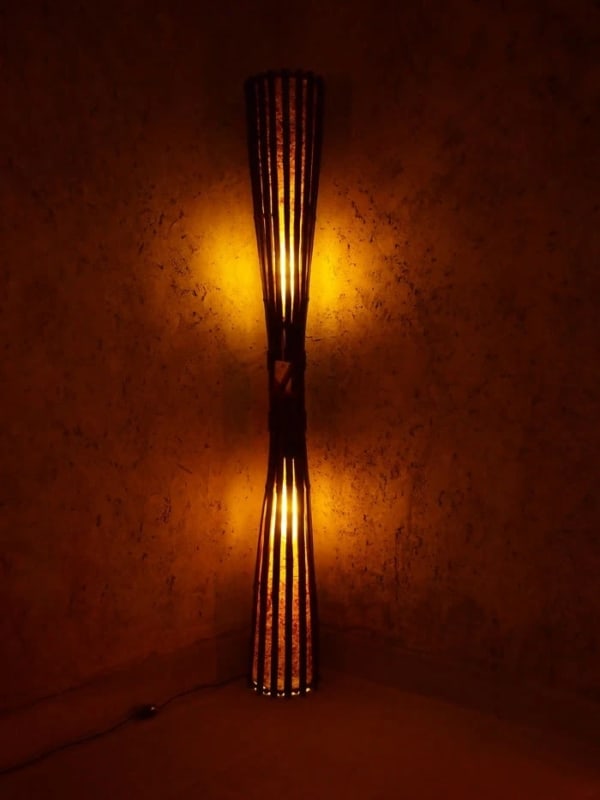 9 luminaria de chao em bambu