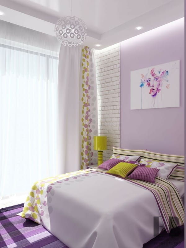 quarto na cor lilás