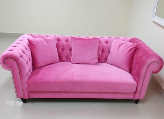 Sofa Capitone Suede rosa