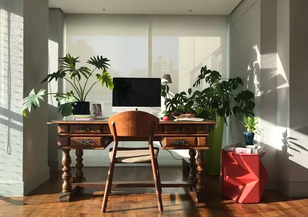 13 mesa de madeira macica para computador Casa Vogue