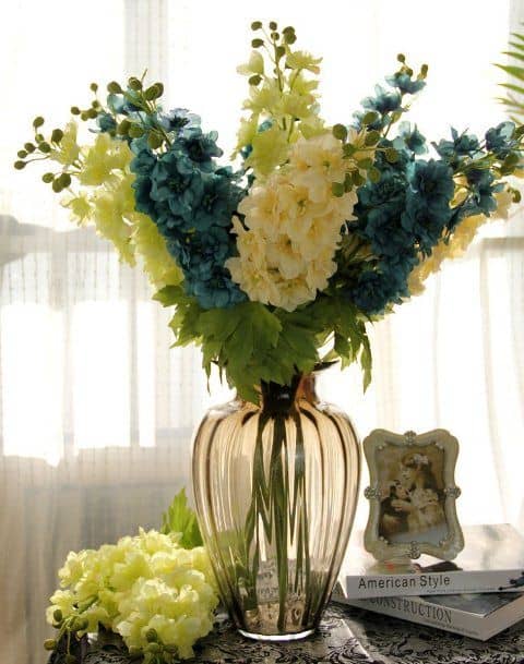 14 vaso grande com flores artificiais na decoracao Pinterest