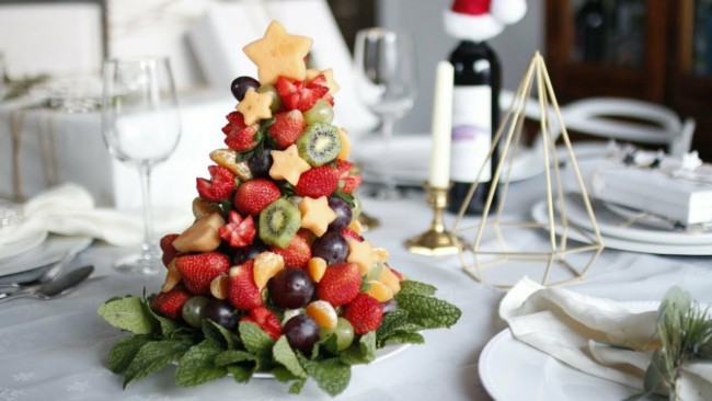 16 mesa de frutas criativa para natal Pinterest