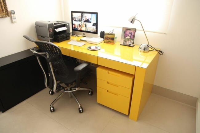 24 mesa de computador amarela e moderna Pinterest