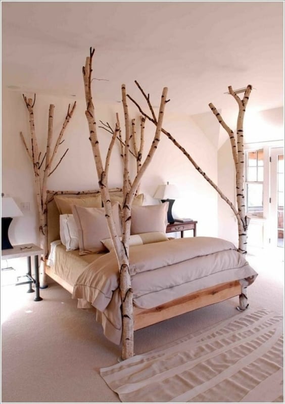25 cama rustica de troncos Pinterest