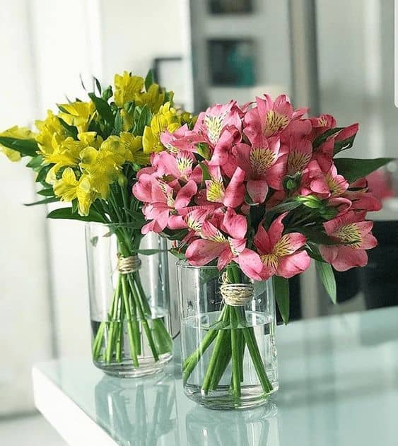 29 flores naturais em vaso de vidro Pinterest