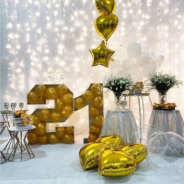 31 decoracao com baloes e luzinhas para ano novo @festaspravcs