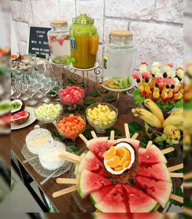 35 mesa de frutas para festa de aniversario Pinterest