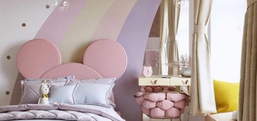 4 quarto infantil com cama rosa Pinterest