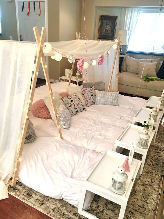 43 tenda infantil simples para festa do pijama Pinterest