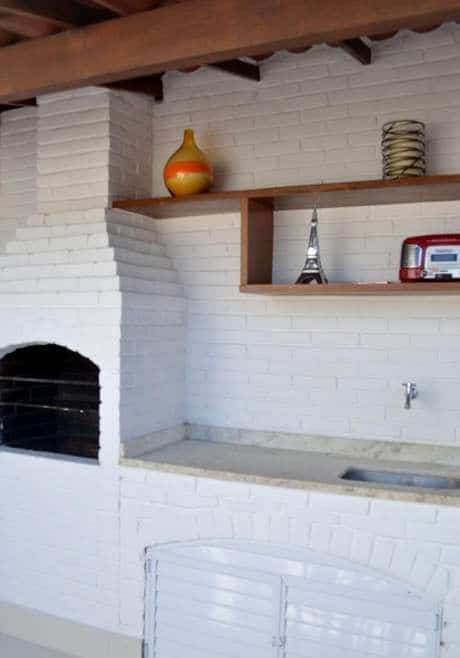 49 area gourmet com churrasqueira de tijolos pintados de branco Pinterest