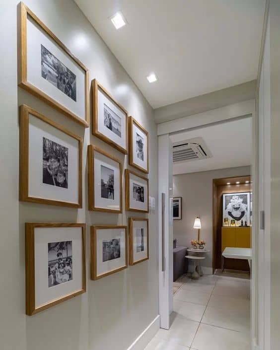 6 corredor com quadros de fotos em preto e branco Pinterest