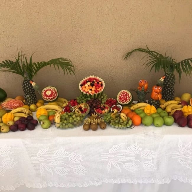 7 decoracao simples de mesa com frutas Arte com frutas