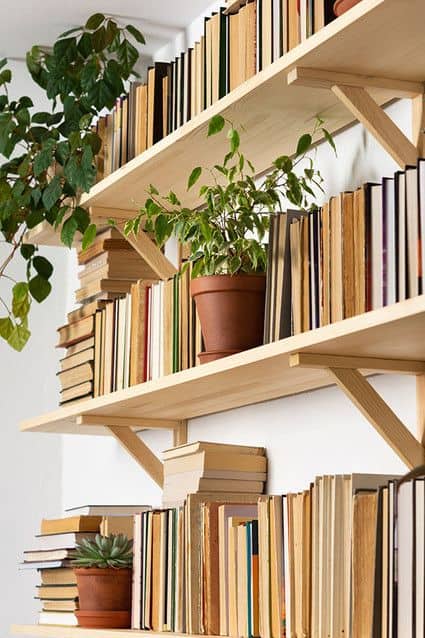 7 prateleira simples de madeira para livros Hola