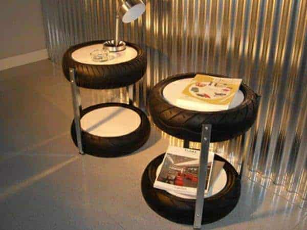 decoração com pneus