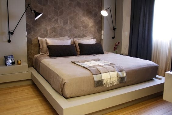 cama feita de alvenaria