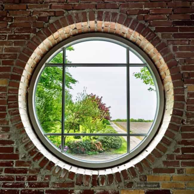 janela de vidro redonda 