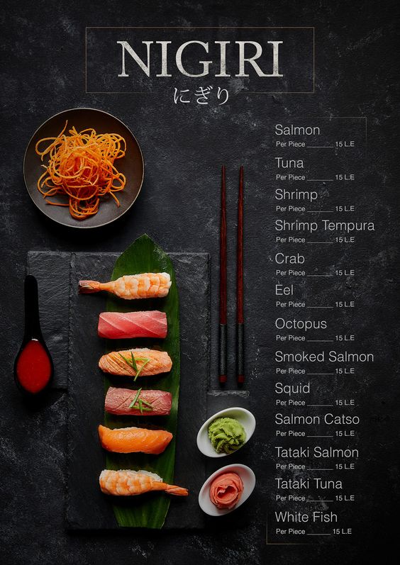 cardapio de sushi