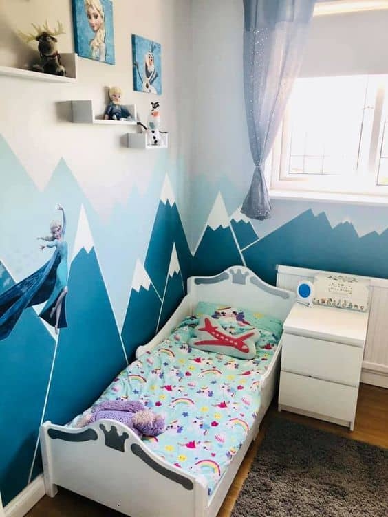 1 decoracao quarto Frozen com pintura na parede The Sun