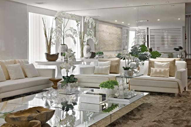 1 sala de estar moderna com prata Pinterest