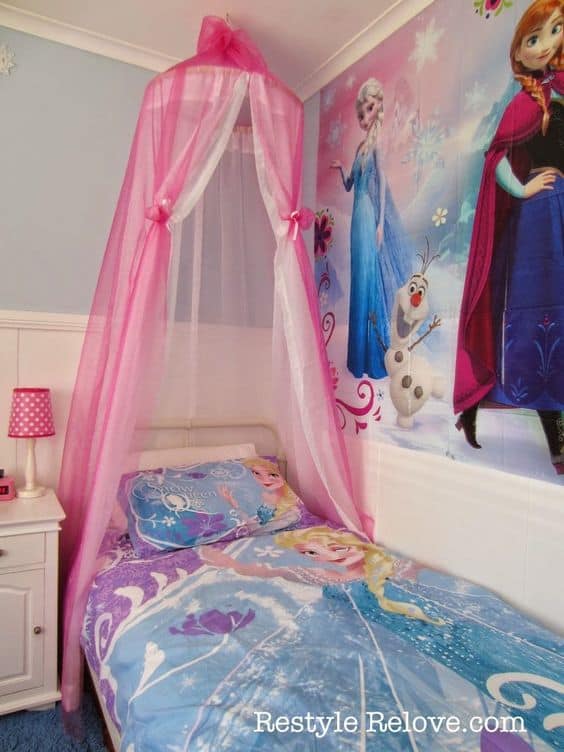 4 decoracao simples quarto Frozen rosa e azul Restyle Relove