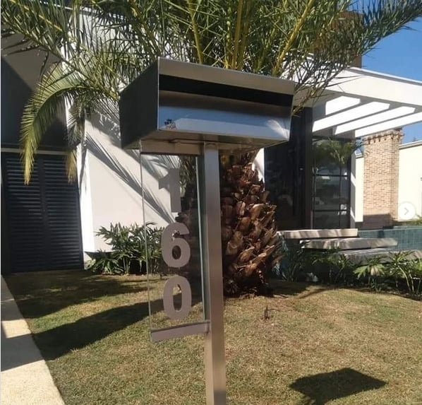 57 jardim com caixa de correio moderna em inox @reidoinox oficial