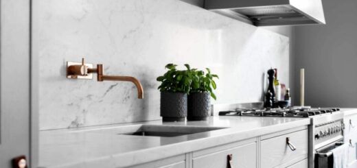 1 cozinha clean com marmore branco Nanoprice
