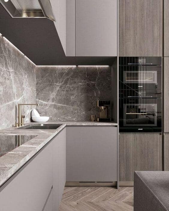 12 cozinha moderna com pia de marmore cinza Pinterest