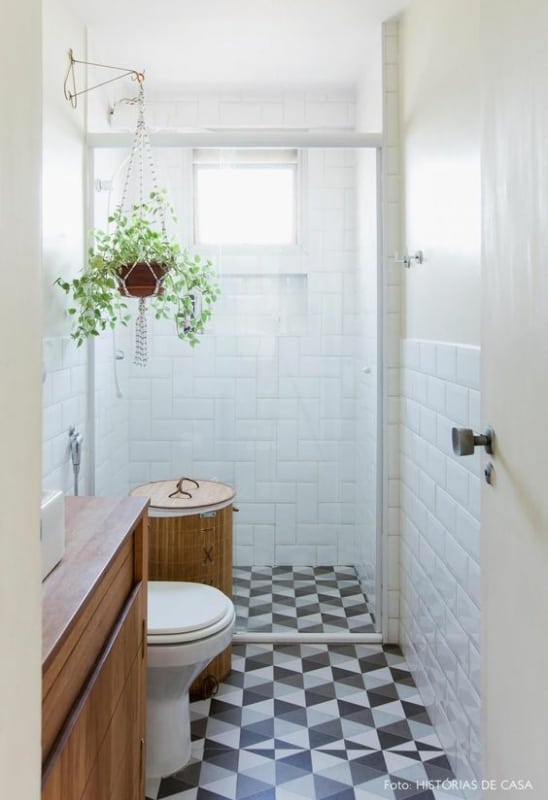 21 banheiro decorado com planta Historias de Casa