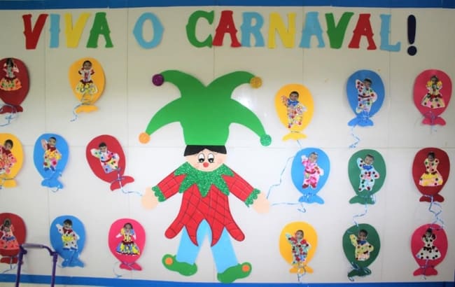 24 mural escolar de EVA com tema de carnaval Centro de Educacao Infantil 04 de Sobradinho