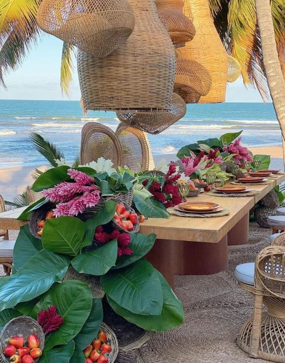28 decoracao de luxo com flores para luau na praia Pinterest