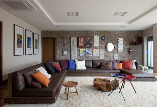 8 sofa em L gigante de couro Pinterest