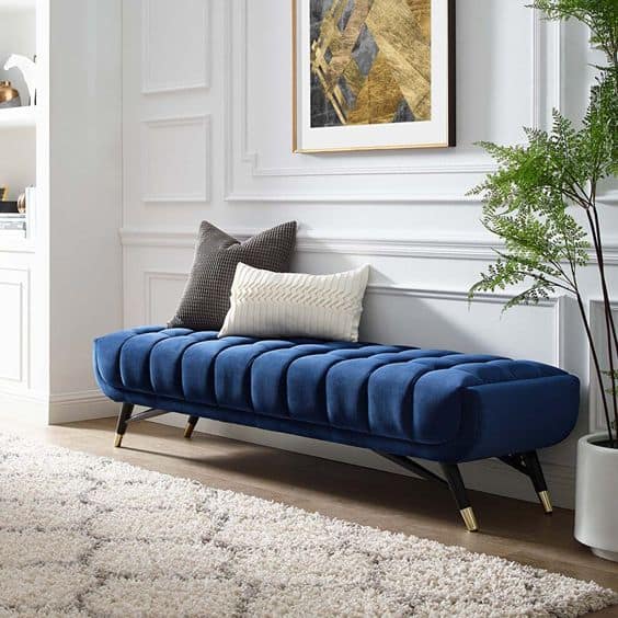 sofa azul escuro estilo diva