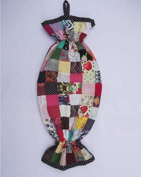 11 puxa saco colorido de patchwork @artesanatoamanhecer