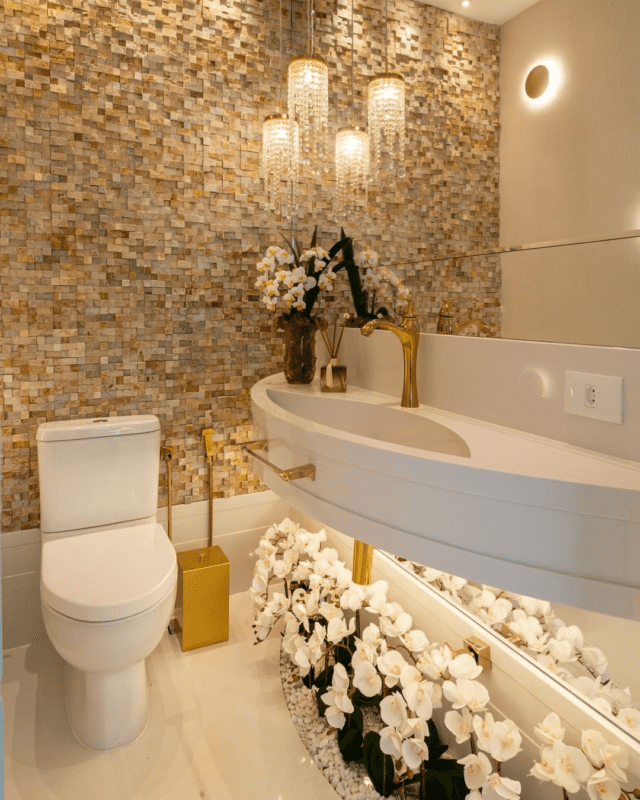 13 lavabo moderno com mosaico de pedras Pinterest