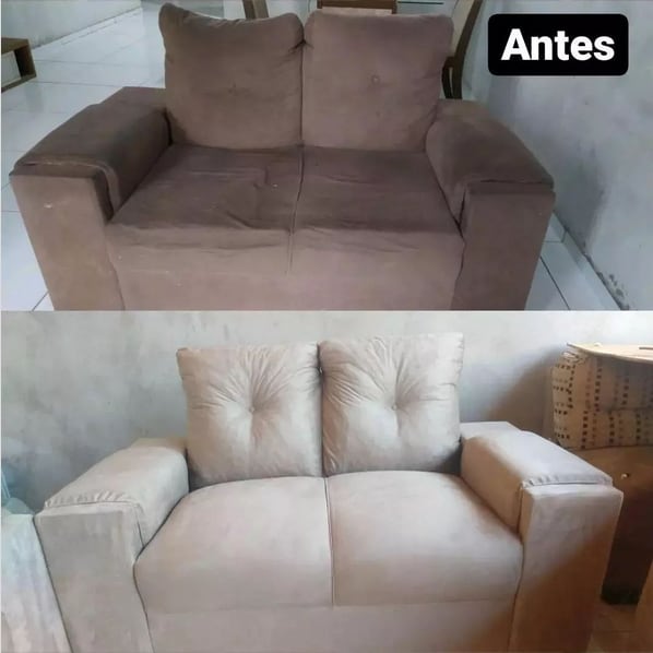 19 antes e depois de sofa de 2 lugares reformado @capotariaflorianopi