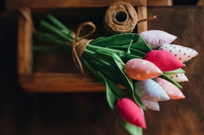 23 buque de tulipas fechadas de tecido Pinterest