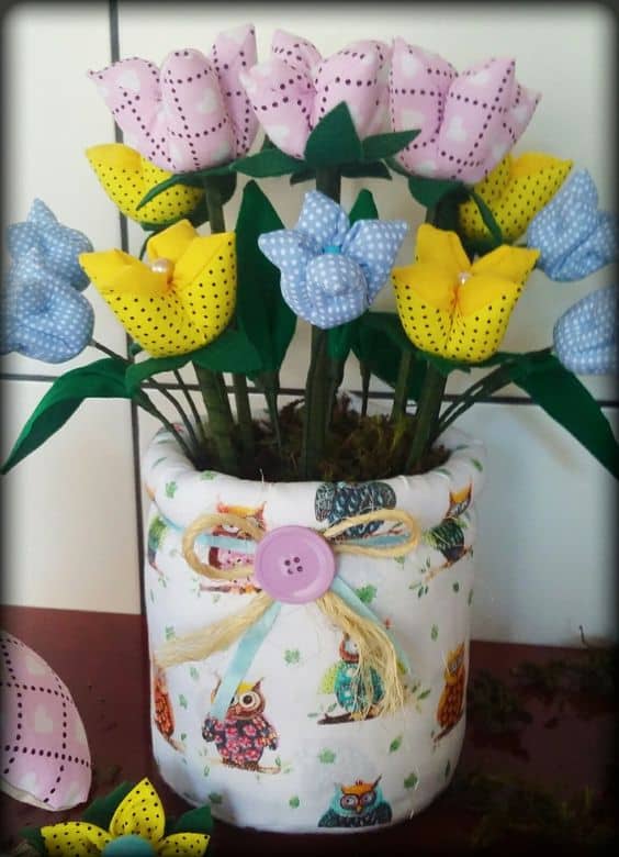 4 arranjo de tulipas quadradas de tecido Pinterest