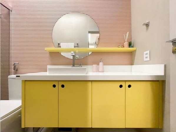21 banheiro colorido com moveis planejados @vetor marcenaria