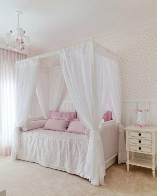 21 cama infantil branca com dossel Pinterest