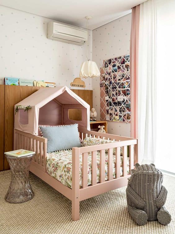 23 cama infantil de casinha rosa Casa de Valentina