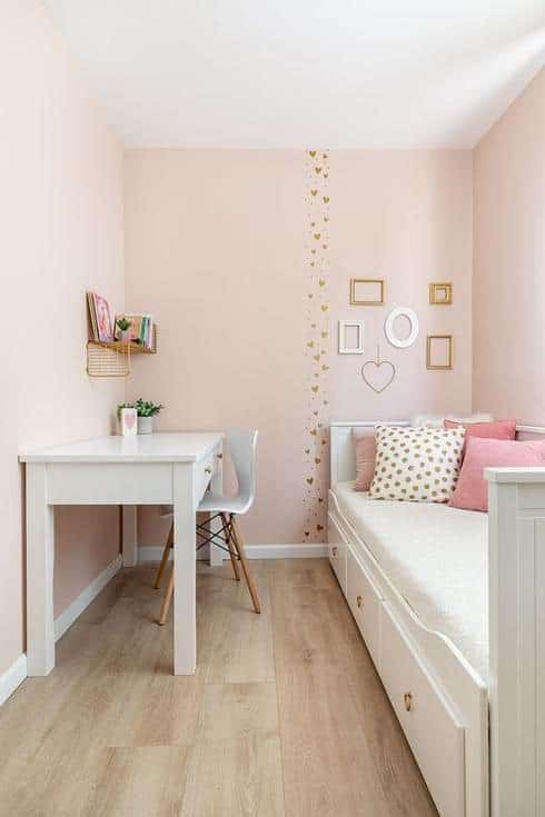 26 quarto feminino simples e com paredes rosa Pinterest