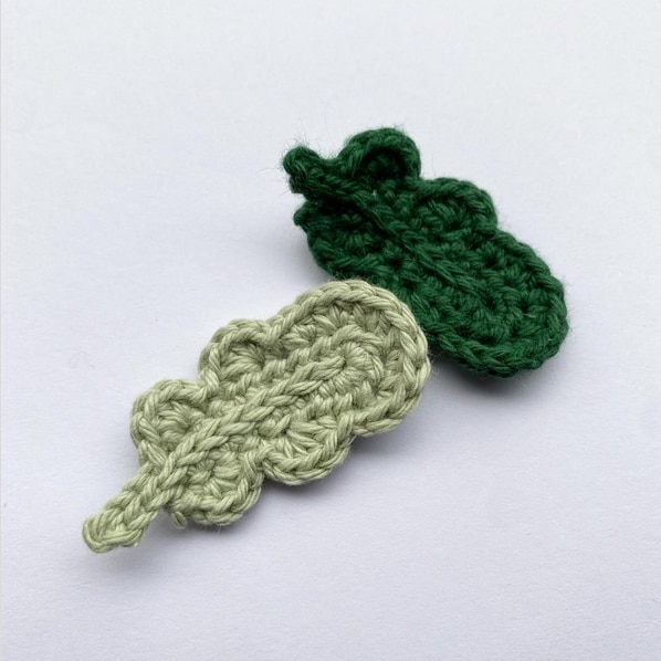 35 modelo de folha pequena de croche @stitched by irene