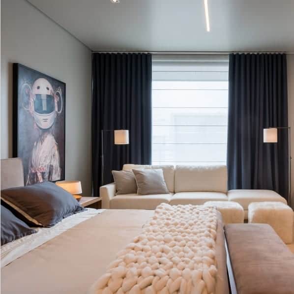 36 quarto moderno com cortina de veludo @olegariodesa arquiteto