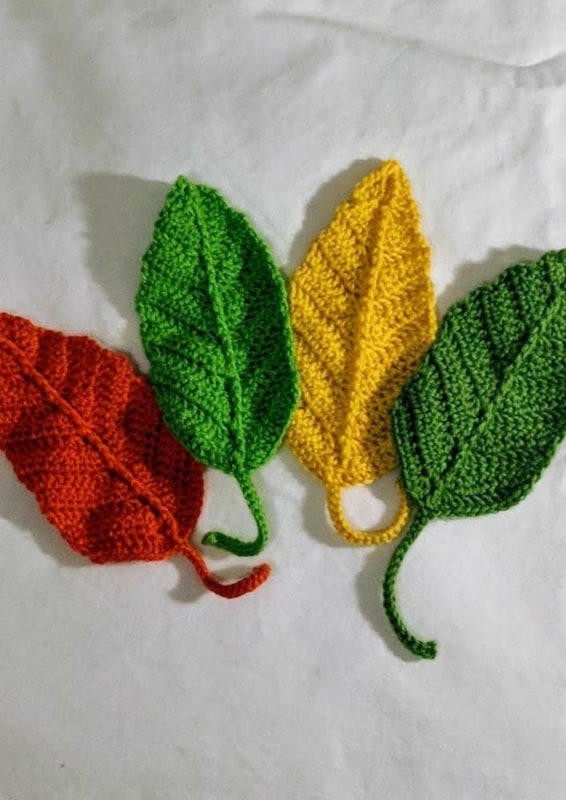 4 modelos de folhas de croche com nervuras Blog Crochet Chic Mira