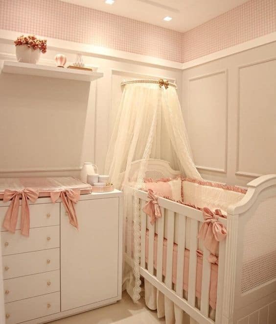 41 quarto de bebe rosa e branco Pinterest