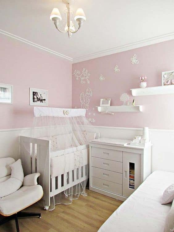43 quarto de bebe rosa e simples Casa Abril