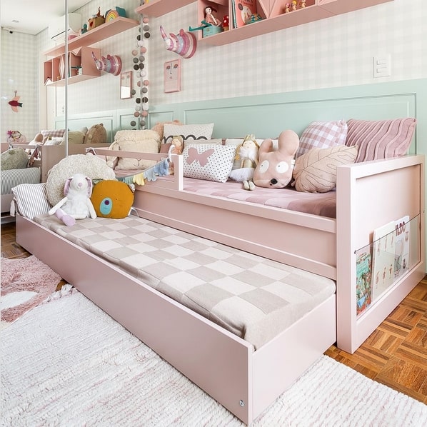 63 quarto infantil de menina com cama rosa @ mimootoys