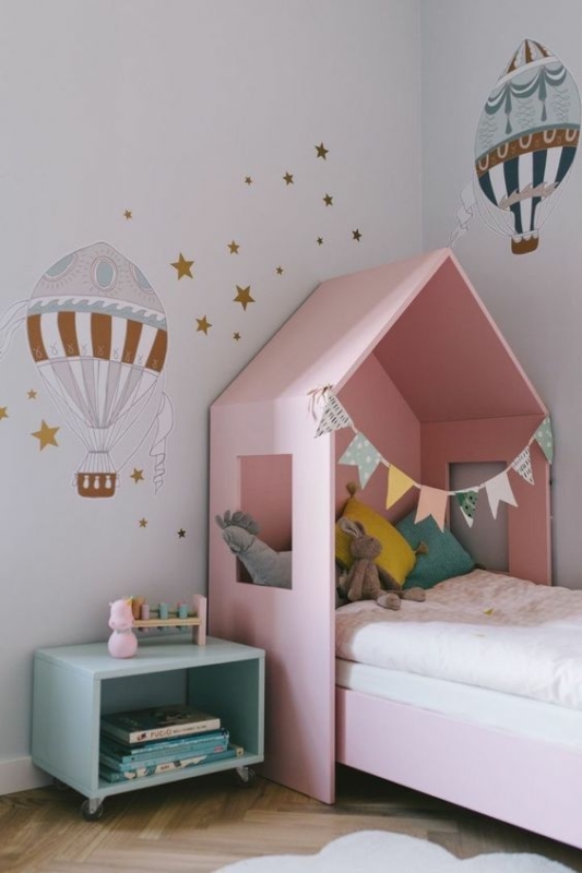 66 cama infantil rosa de casinha Pinterest