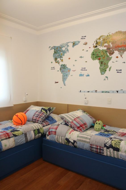 67 quarto infantil com cama azul Pinterest