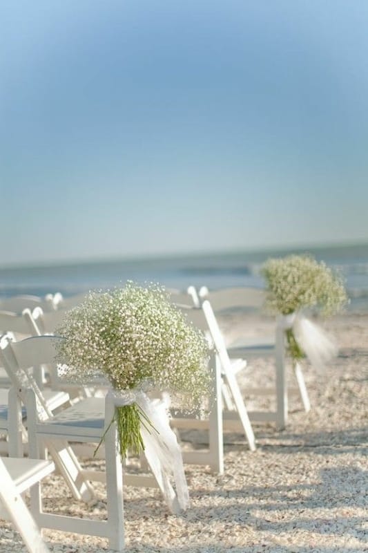 13 casamento na praia decorado com gipsofila Pinterest